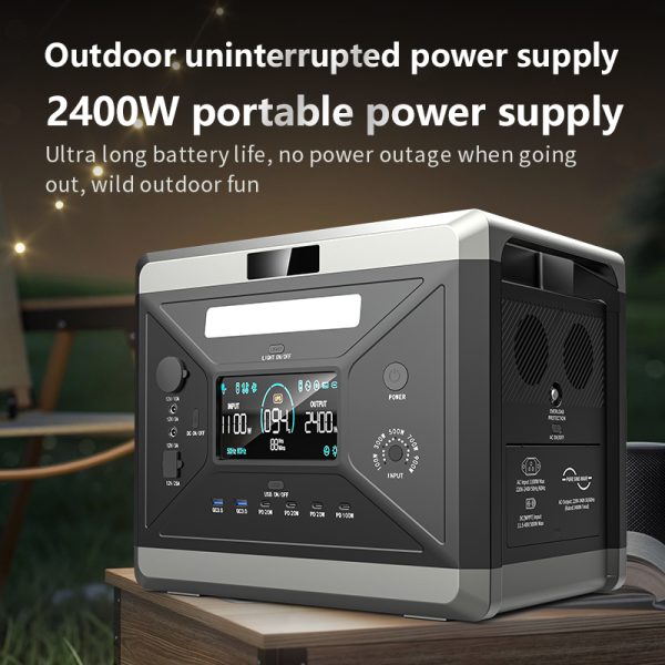 Portable Power Station, 2160Wh LiFePO4 Battery, 80 Min Fast Charging, 5 Grade (300- 1100W) AC Outlets, Solar Generator for Outdoor Camping/RVs/Home Use - Image 2